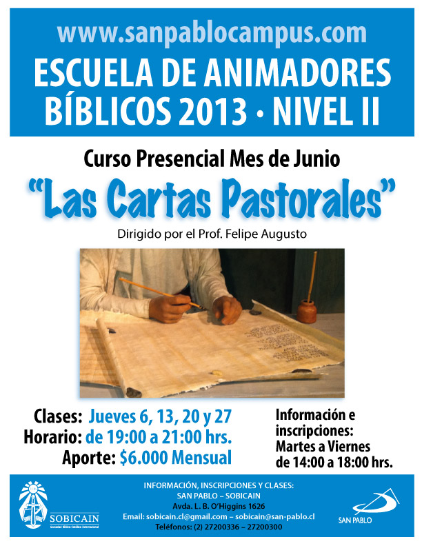 Curso Presencial Las Cartas Pastorales Junio 2013