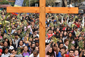 Cientos de fieles celebraron Domingo de Ramos en Santiago