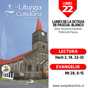 LUNES 22: LUNES DE LA OCTAVA DE PASCUA. Blanco