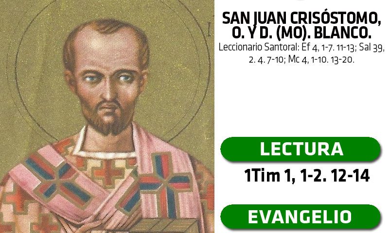 VIERNES 13: San Juan Crisóstomo, o. y d. (MO). Blanco.