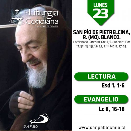 LUNES 23: San Pío de Pietrelcina, r. (MO). Blanco.