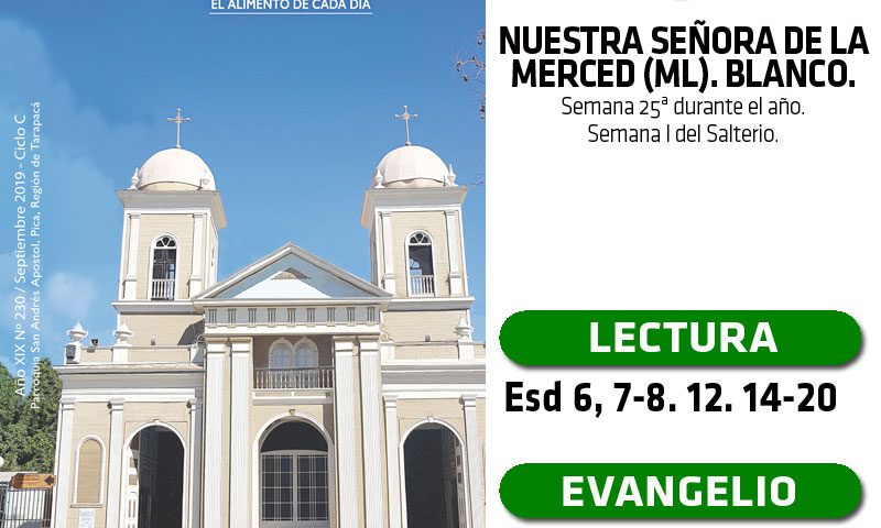 MARTES 24: Nuestra Señora de la Merced (ML). Blanco.