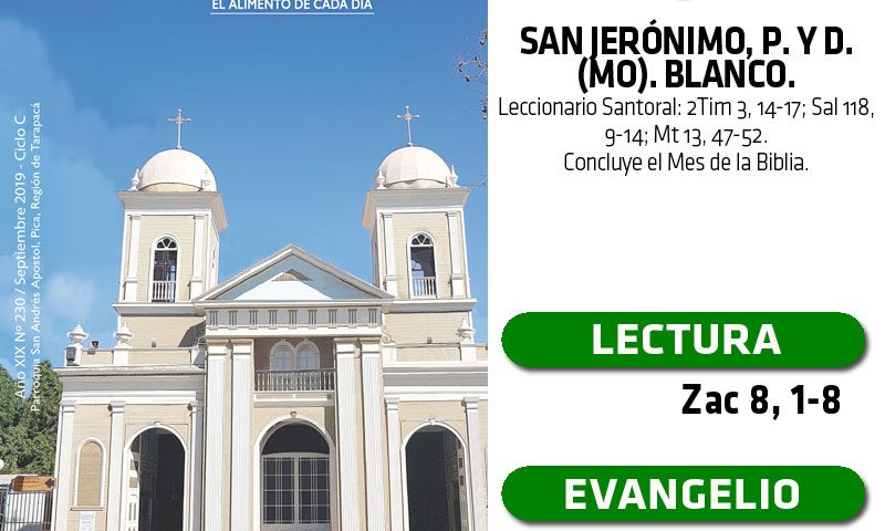 LUNES 30: San Jerónimo, p. y d. (MO). Blanco.