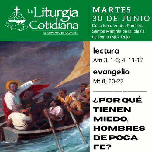 MARTES 30: De la feria. Verde. Primeros Santos Mártires de la Iglesia de Roma (ML). Rojo.