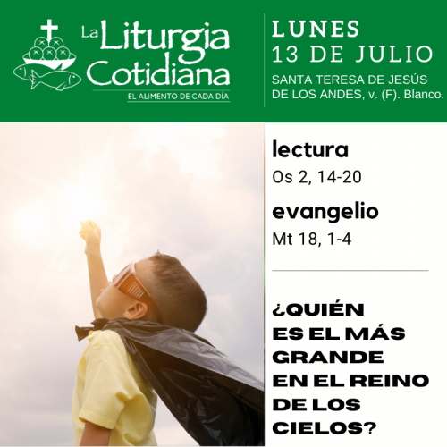 LITURGIA COTIDIANA LUNES 13: SANTA TERESA DE JESÚS DE LOS ANDES, v. (F). Blanco.