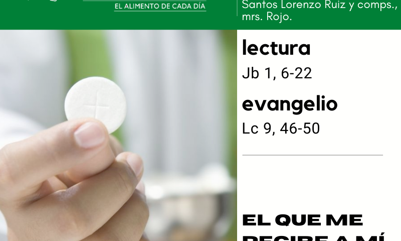 LITURGIA COTIDIANA LUNES 28: De la feria. Verde. San Wenceslao, mr. (ML). Rojo. Santos Lorenzo Ruiz y comps., mrs. Rojo.