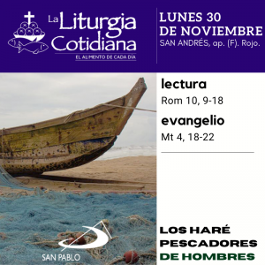 LITURGIA COTIDIANA LUNES 30: SAN ANDRÉS, ap. (F). Rojo.