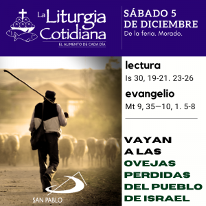 LITURGIA COTIDIANA SÁBADO 5: De la feria. Morado.