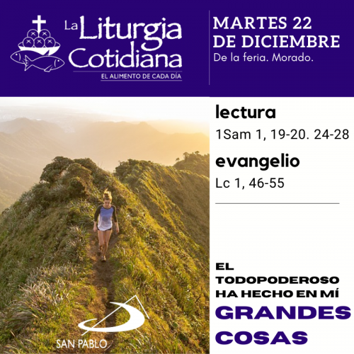 LITURGIA COTIDIANA MARTES 22: De la feria. Morado.