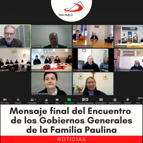 Mensaje final del 38º Encuentro de los Gobiernos Generales de la Familia Paulina