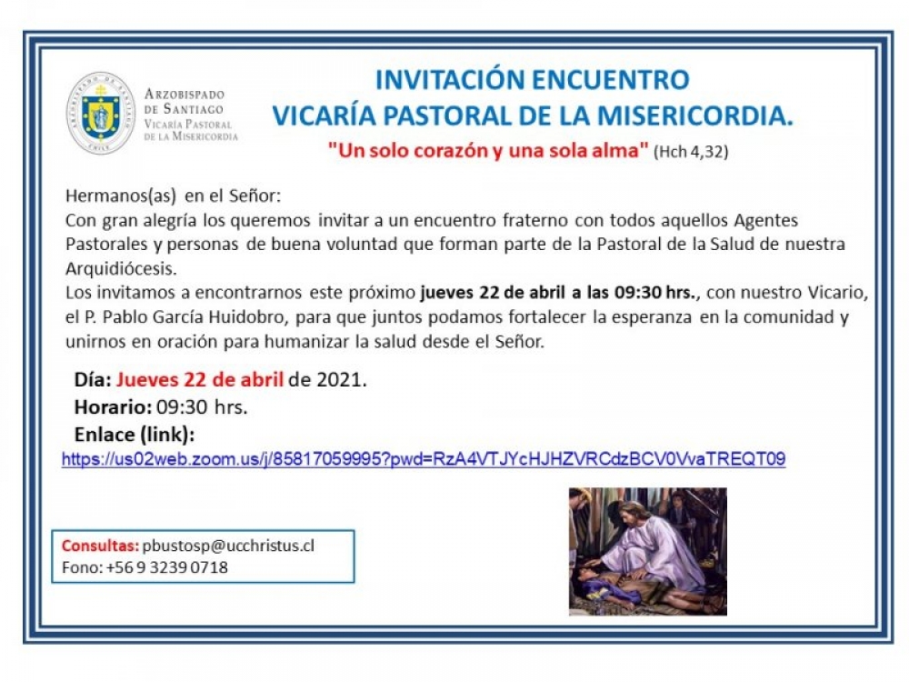 invitación encuentro vicaria pastoral de la misericordia