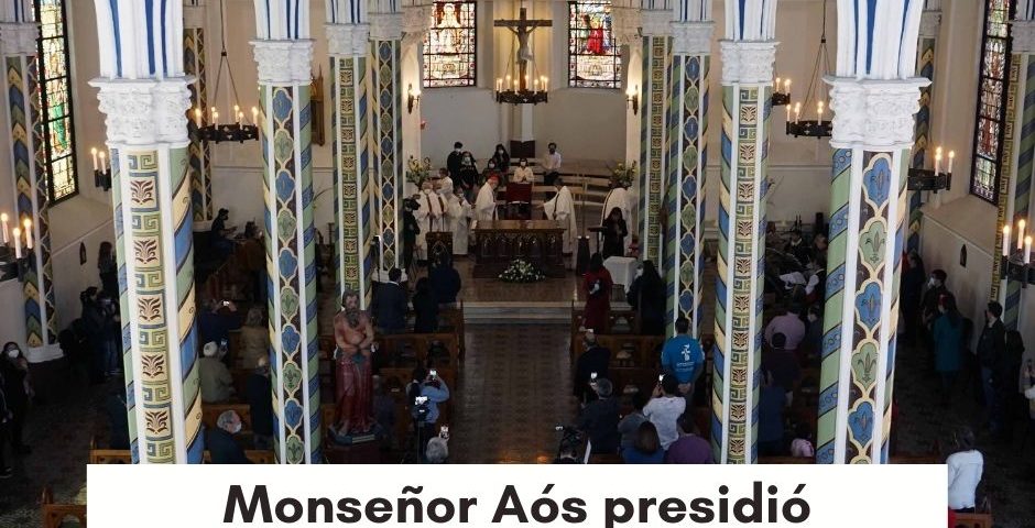 Monseñor Aós presidió misa de reapertura de la Parroquia San Saturnino