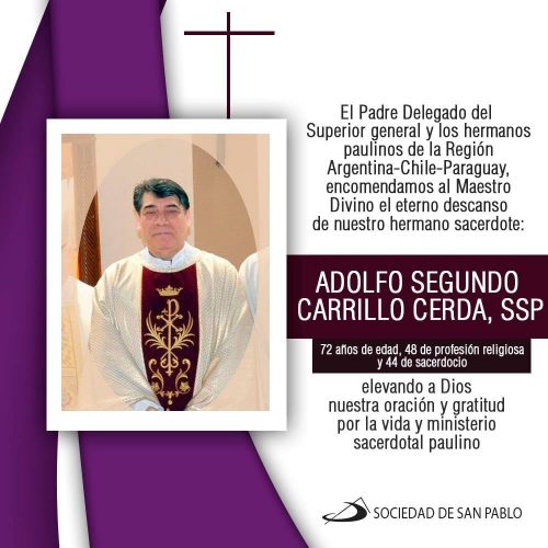 Pascua del P. Adolfo Segundo Carrillo Cerda, ssp