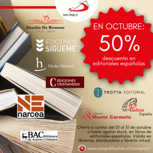 EN OCTUBRE: Encuentra en SAN PABLO descuentos en libros de editoriales españolas