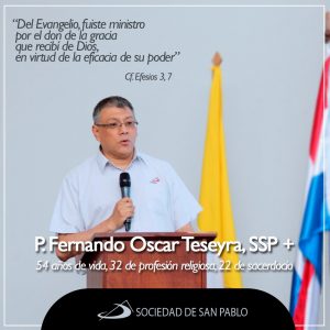 Pascua del P. Fernando Óscar Teseyra, ssp