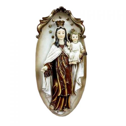 Placa Pared. Virgen de Carmen 12Cms. (Poliresina)