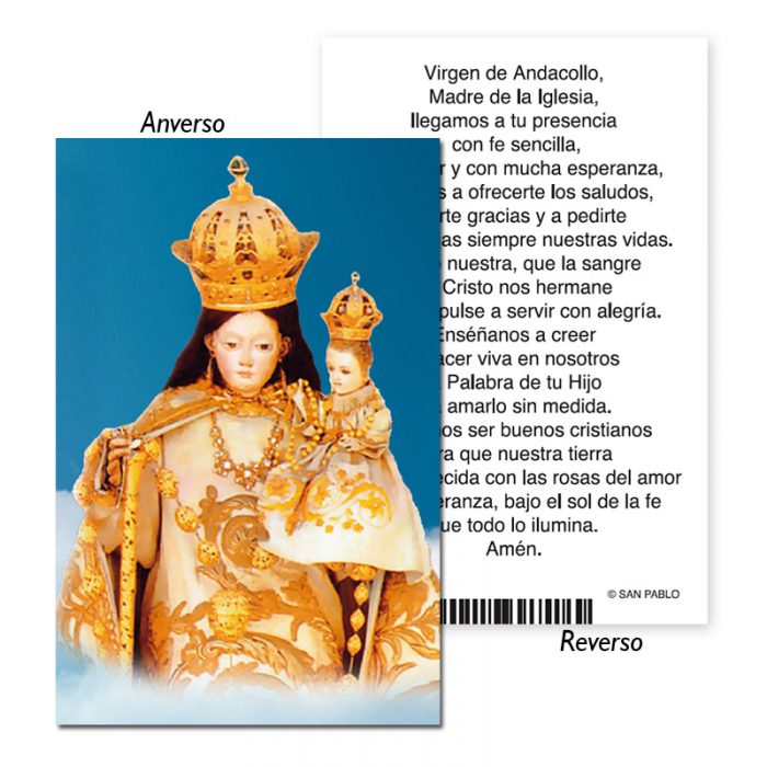 25 Estampa Plastificada Virgen de Andacollo