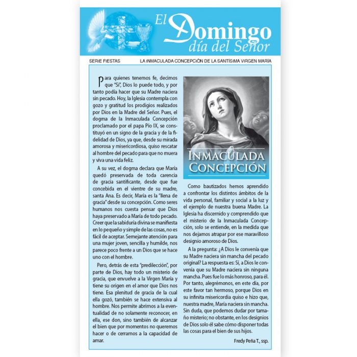 El Domingo día del Señor - La Inmaculada Concepción de la Santísima Virgen María ( 50 hojas)