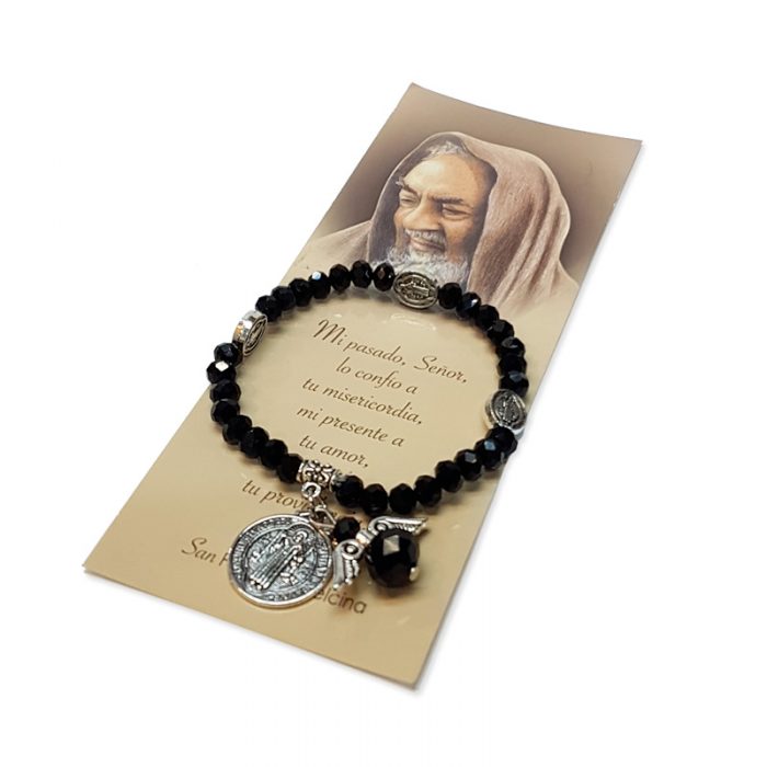 Pulsera Negra San Benito + Estampa