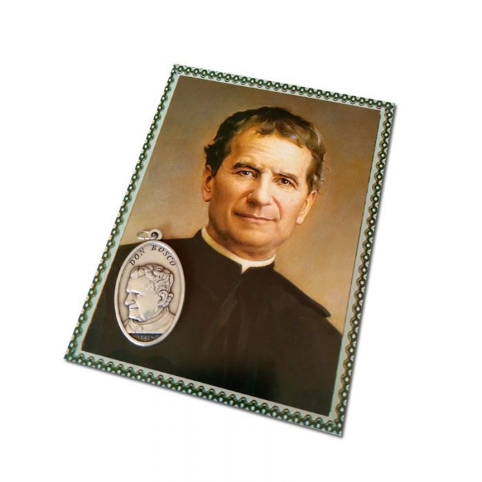 Estampa y medalla San Juan Bosco (alpaca)