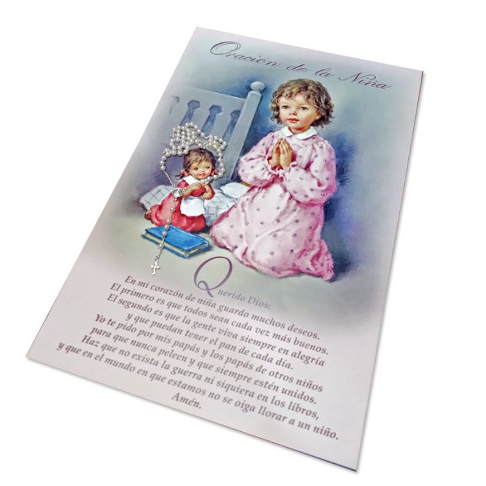 Pergamino Oración de la Niña + Rosario de Perlas