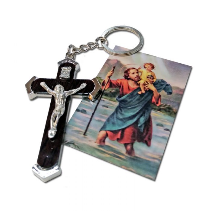 Estampa San Cristóbal + Llavero Cruz