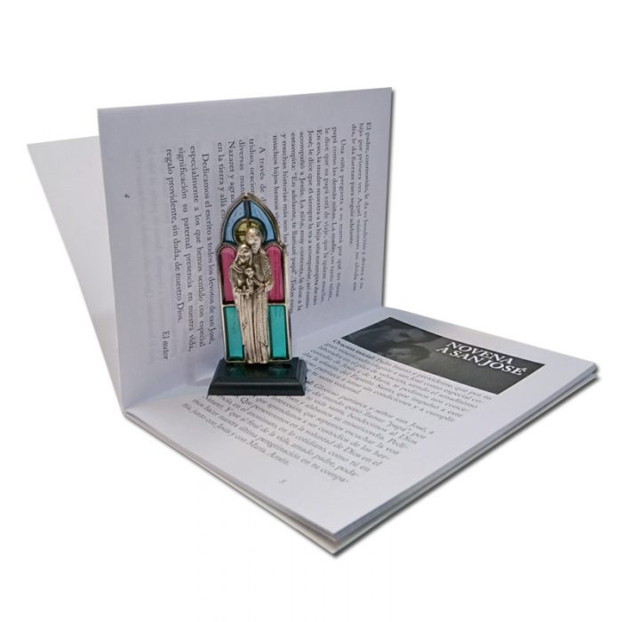 Libro Te llamare Papa + Estatuilla Vitral Sagrada Familia