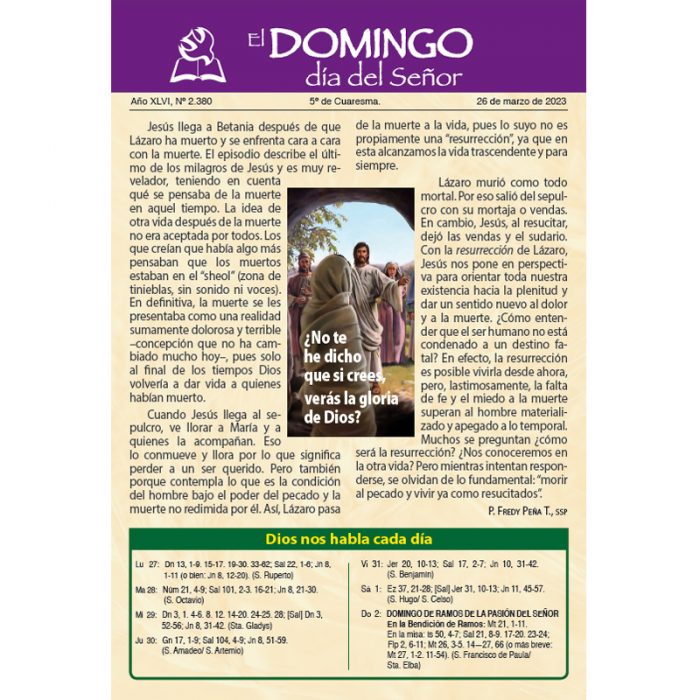 El Domingo día del Señor, 26 de Marzo 2023 (10 hojas)