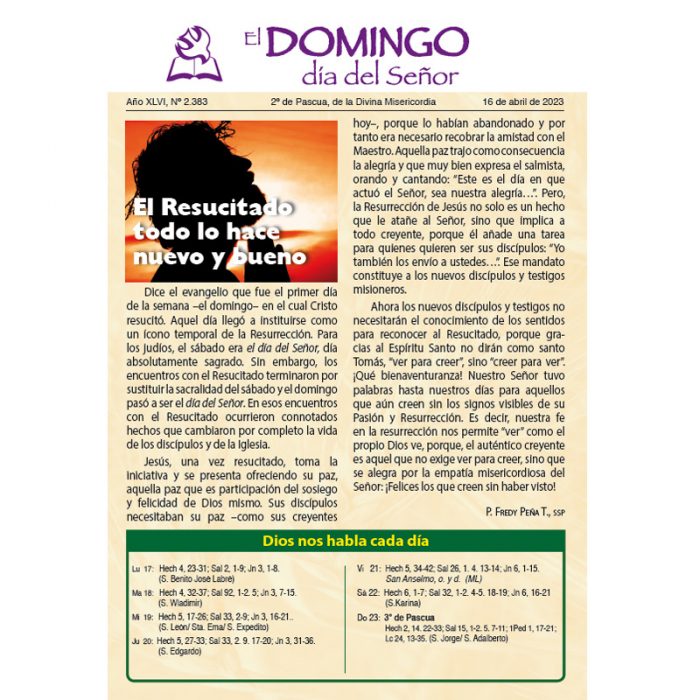El Domingo día del Señor, 16 de abril de 2023 (10 hojas)