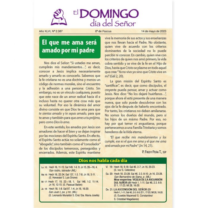 El Domingo día del Señor, 14 de Mayo 2023 (10 hojas)
