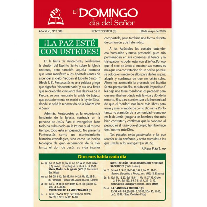 El Domingo día del Señor, 28 de Mayo 2023 (10 hojas)