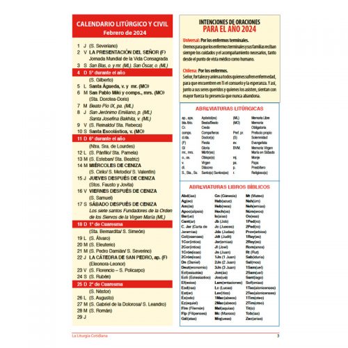 La Liturgia Cotidiana febrero 2024 SAN PABLO Chile