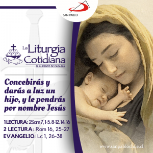 LITURGIA COTIDIANA 24 DE DICIEMBRE: 4° de Adviento. Morado. 