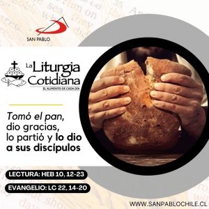 LITURGIA COTIDIANA 23 DE MAYO: JESUCRISTO, SUMO Y ETERNO SACERDOTE (F). Blanco.