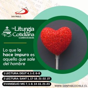 LITURGIA COTIDIANA 1 DE SEPTIEMBRE: 22º durante el año. Verde. 