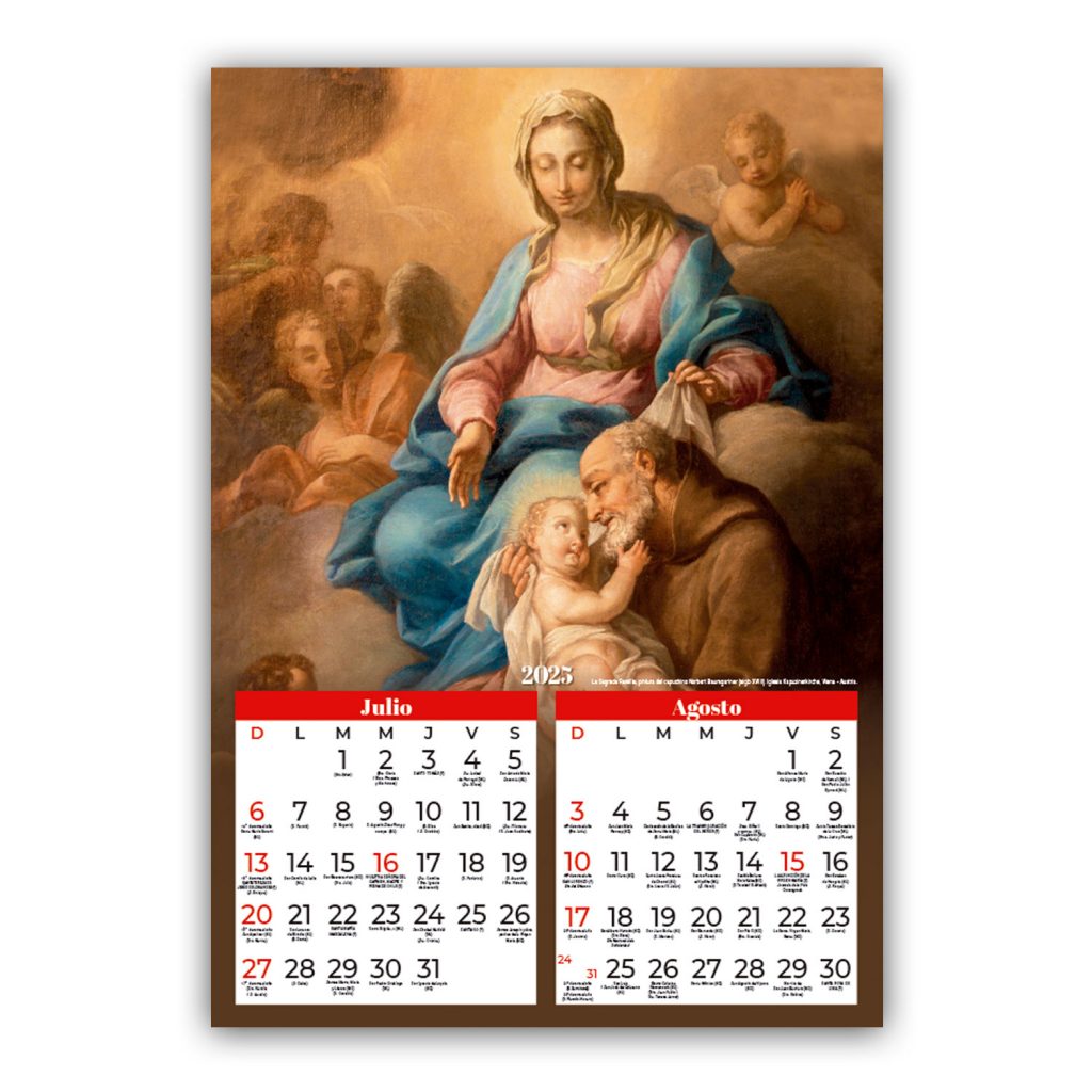 Calendario Católico 2025 Portada Sagrado Corazón SAN PABLO Chile