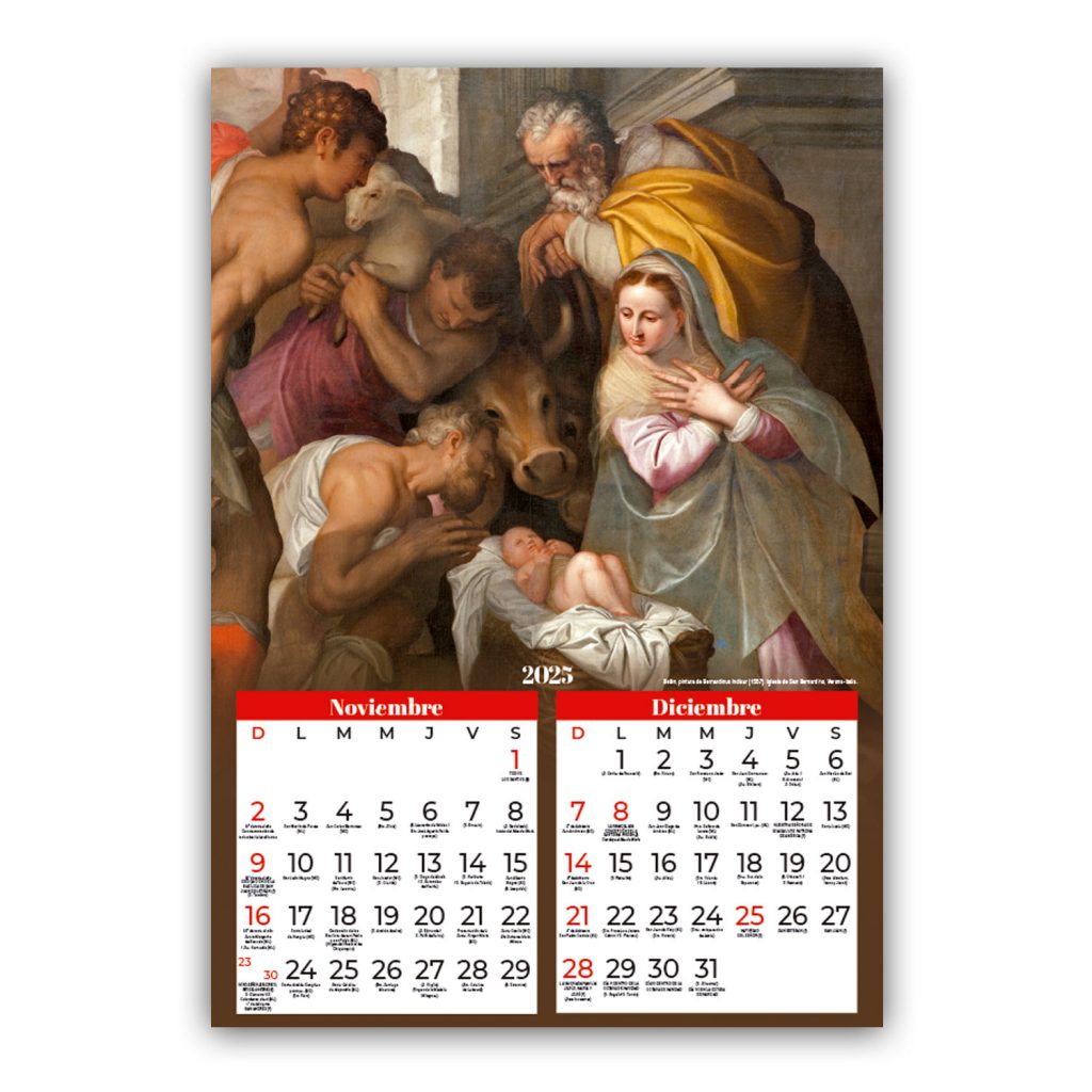 Calendario Católico 2025 Portada Virgen María SAN PABLO Chile